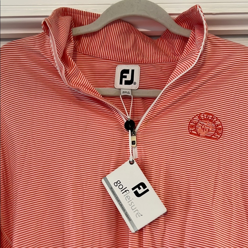 FootJoy Red Striped Golf Pullover